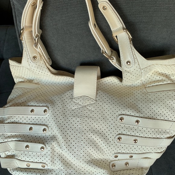 Jimmy Choo Bree White Napa Leather Hobo Bag